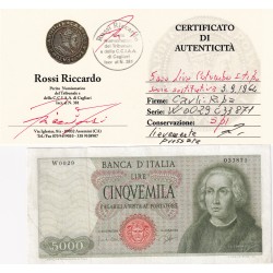 5000 LIRE COLOMBO I TIPO 3 SETTEMBRE 1964 SERIE SOSTITUTIVA   SPL 